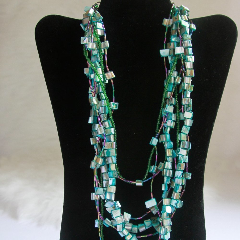 Multi Strand Turquoise Crystal necklace